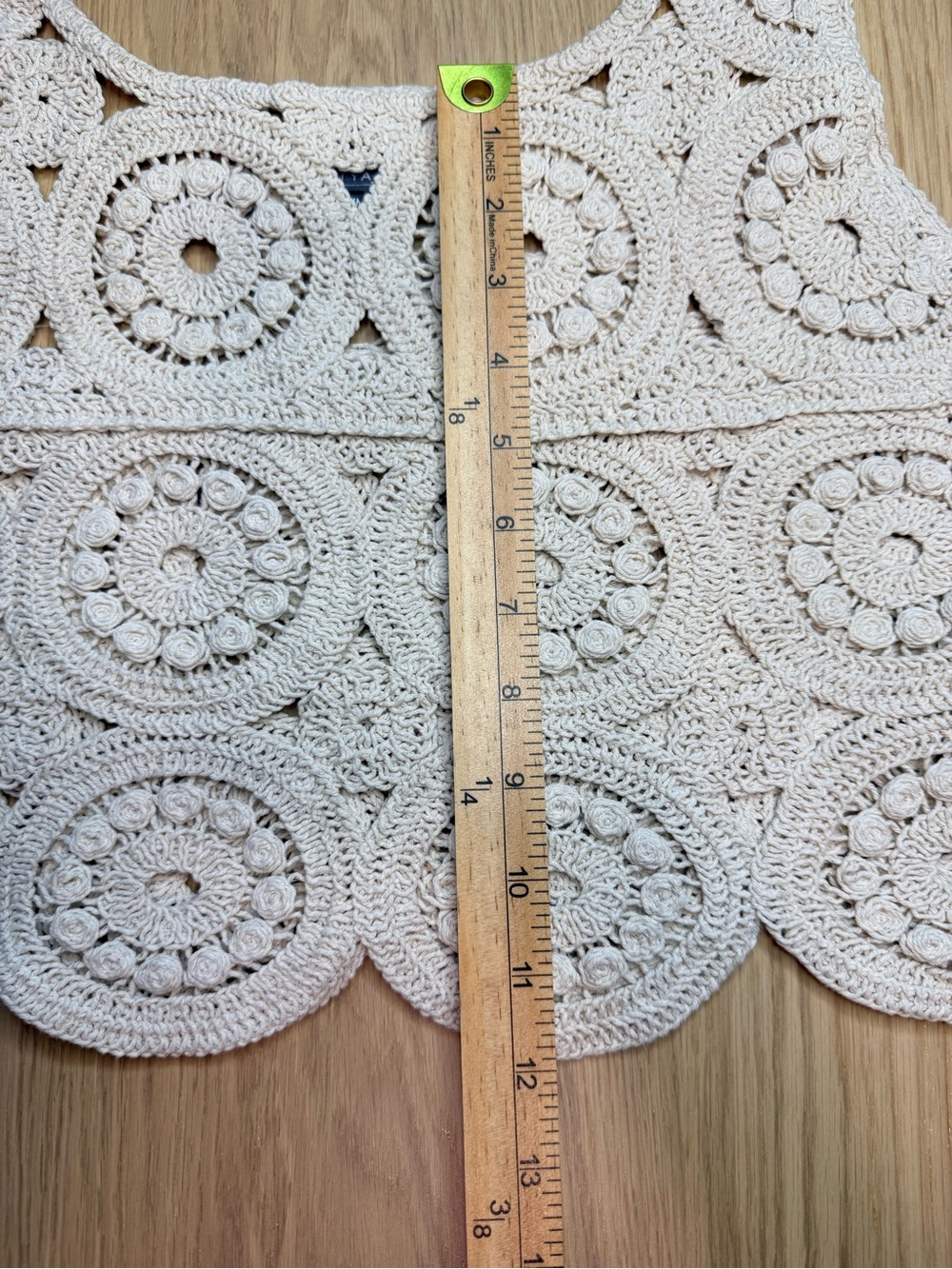 Alya Crochet Circle Crop Top in Cream - Picture 8 of 10